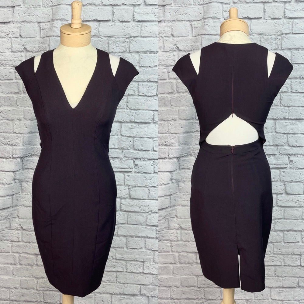 Black Halo Plum Morrison Cutout Bodycon Dress Size 2